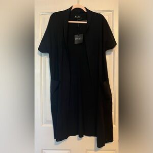 Marled Black Short Sleeve Cardigan | Size Small | NEW